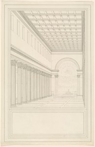 Das Kirchenschiff und die Apsis, ohne Querschiff, einer Kathedrale für Berlin von Karl Friedrich Schinkel