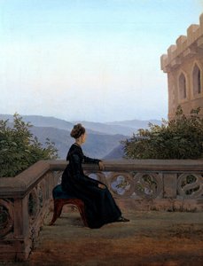 Frau auf dem Balkon von Karl Gustav Carus