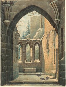 Ruinen des Klosters Oybin im Winter von Karl Heinrich Beichling