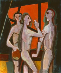 Drei Männer im Raum von Karl Hofer