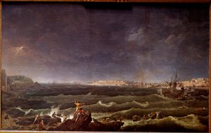 Sturm in der Reede von Saint Malo von Karl Ludwig Hackert