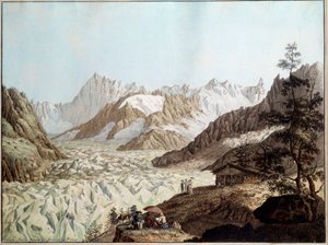 Ansicht des Eismeers des Mont Avert bei Chamonix in den Alpen von Karl Ludwig Hackert