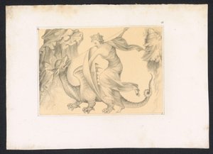 Kampf zwischen Drache und Frau