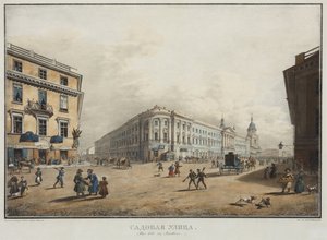 Ansicht der Sadovaya-Straße in St. Petersburg von Karl Pavlovich Beggrov