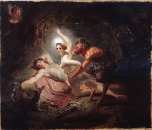 Diana, Endymion und ein Satyr