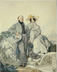 Porträt von Grigory Nikanorovich und Varvara Alexeyevna Olenin, 1827