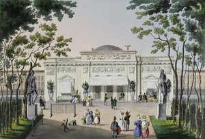 Café im Sommergarten in St. Petersburg, erste Hälfte des 19. Jahrhunderts
