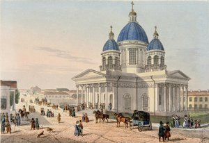 Die Dreifaltigkeitskathedrale des Ismailowsky-Regiments in Sankt Petersburg, 1836 von Karl Petrovich Beggrov