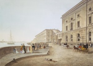 Ansicht des Newa-Ufers beim Alten Eremitage-Gebäude von Karl Petrovich Beggrov