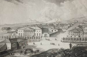 Ansicht des Hotels und des Zentrums von Pjatigorsk von Karl Petrovich Beggrov