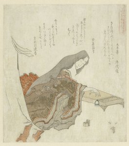 Frau, die Koto spielt von Karyôsai Hokuga