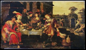 Lazarus am Tisch des reichen Mannes, 1618 von Kasper or Gaspar van den Hoecke