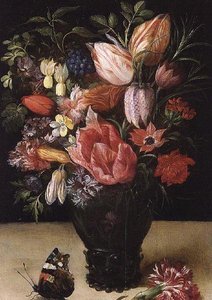 Stillleben mit Blumen, 1620-21 von Kasper or Gaspar van den Hoecke