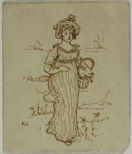 Mädchen mit Korb von Kate Greenaway