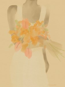 Mädchen Mit Orangen Blumen