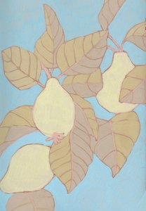 Birnen auf Blauem Ast von Katie O'Shea