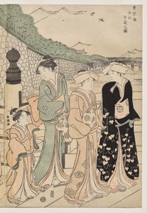 Tausend Herbste, zehntausend Jahre auf der Tokiwa-Brücke von Katsukawa Shuncho