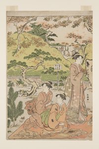 Herbstlaub im Kaianji-Tempel betrachten von Katsukawa Shuncho