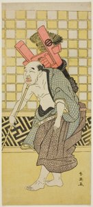 Schauspieler Asao Tamejûrô I als Betrunkener Gotôbei in „Yoshitsunes Koshigoe-Petition“