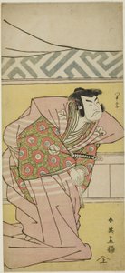 Schauspieler Sawamura Sôjûrô III als Oda Kazusanosuke Harunaga in „Muromacho-Chronik in Kana-Schrift“ („Kanagaki Muromachi bundan“)