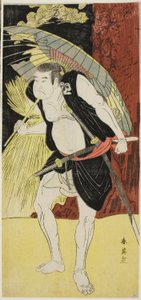 Schauspieler Mimasu Tokujirō I als Hayano Kampei (Links) und Nakayama Kojūrō VI als Ono Sadakurō (Rechts) in „Schatz der 47 treuen Vasallen“ („Kanadehon chūshingura“)