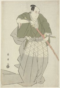 Momonoi Wakasanosuke zieht ein Schwert Momonoi Wakasanosuke zieht eines seiner zwei Schwerter