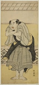 Der Schauspieler Asao Tamejuro I als betrunkener Gotobei im Stück Yoshitsune Koshigoe Jo, aufgeführt im Ichimura-Theater im neunten Monat, 1790