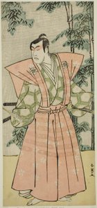 Der Schauspieler Matsumoto Koshiro IV als Hatakeyama Shigetada verkleidet als Honjo Soheiji (?) im Stück Edo no Fuji Wakayagi Soga (?), aufgeführt im Nakamura-Theater (?) im ersten Monat, 1789 (?) von Katsukawa Shun
