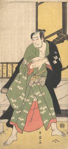 Der dritte Sawamura Sojuro als ein Mann mit weit gespreizten Beinen