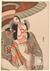 Halbporträt des Schauspielers Ichikawa Danjuro V als Kazusa no Gorobei Tadamitsu in Akt Drei des Stücks Kitekaeru Nishiki no Wakayaka, aufgeführt im Nakamura-Theater ab dem ersten Tag des elften Monats, 1780
