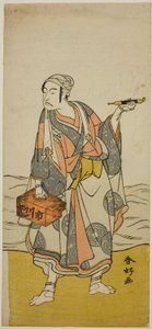 Der Schauspieler Ichikawa Yaozo II als Bootsführer Jirosaku im Stück Oyafune Taiheiki, aufgeführt im Ichimura Theater im elften Monat, 1775 von Katsukawa Shunkо̄