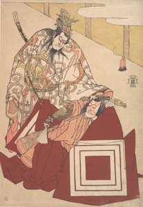 Ichikawa Danjuro V in einer Shibaraku-Aufführung, ca. 1786
