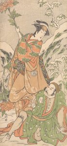 Kabuki-Schauspieler Arashi Ryuzo II und Segawa Kikunojo III, ca. 1790 von Katsukawa Shunko