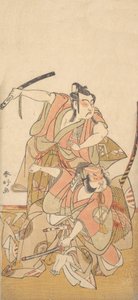 Der Schauspieler Ichikawa Yaozo II in der Rolle von Soga no Goro, ca. 1772
