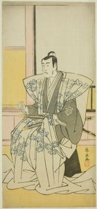 Der Schauspieler Matsumoto Koshiro IV als Hatakeyama Shigetada im Stück Edo no Fuji Wakayagi Soga, aufgeführt im Nakamura Theater im ersten Monat, 1789