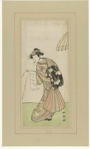 Schauspieler Yamashita Kinsaku II in der Rolle der Kurtisane Agemaki von Katsukawa Shunsho