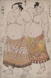 Ganzkörperporträts von Ringern der Ostgruppe, Darstellung von Uzugafuchi und Onagawa