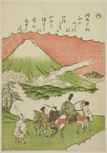 Mt. Fuji, Provinz Suruga, aus der Serie "Tales of Ise in Fashionable Brocade Pictures"