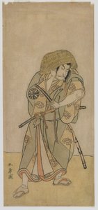 Kabuki-Schauspieler Nakamura Nakazo I als verkleideter Samurai, Edo-Periode, mittlere 1770er Jahre