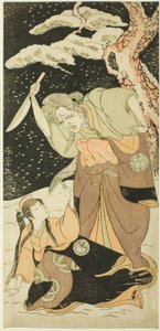 Nakamura Utaemon I als Karashi Baba und Yoshizawa Sakinosuke III als Shirotae von Katsukawa Shunsho