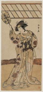 Segawa Kikunojo II als Schiedsrichter eines Wrestling-Matches, ca. späte 1770er von Katsukawa Shunsho