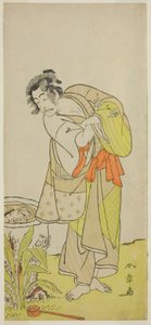 Der Schauspieler Ichikawa Danjuro V als Soga no Dozaburo (?) im Stück Shida Yuzuriha Horai Soga (?), aufgeführt im Morita Theater (?) im ersten Monat, 1775 (?) von Katsukawa Shunsho