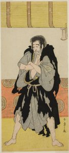 Der Schauspieler Ichikawa Danjuro V als Mönch Mongaku verkleidet als Seizaemon Bozu im Stück Oakinai Hiru ga Kojima, aufgeführt im Nakamura-Theater im elften Monat, 1784