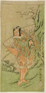 Der Schauspieler Ichikawa Danzo III als I no Hayata Tadazumi im Stück Nue no Mori Ichiyo no Mato, aufgeführt im Nakamura-Theater im elften Monat, 1770