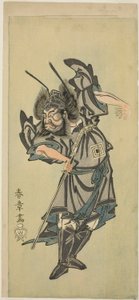 Der Schauspieler Ichikawa Danzo III als Shoki der Dämonenbezwinger im Stück "Date Moyo Kumo ni Imazuma" ("Dandyish Design: Blitz zwischen Wolken") von Katsukawa Shunsho