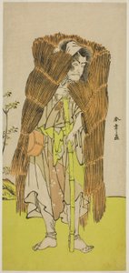 Der Schauspieler Ichikawa Ebizo III als Akushichibyoe Kagekiyo verkleidet als Bettler im Stück Kamuri Kotoba Soga no Yukari, aufgeführt im Ichimura Theater im ersten Monat, 1776 von Katsukawa Shunsho