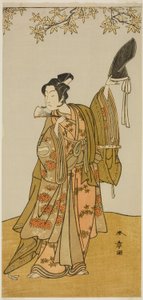 Der Schauspieler Ichikawa Monnosuke II als Shimokobe Shoji Yukihira im Stück Gohiiki Kanjincho, aufgeführt im Nakamura-Theater ab dem ersten Tag des elften Monats, 1773 von Katsukawa Shunsho
