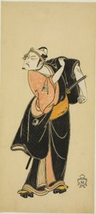 Der Schauspieler Ichikawa Raizo I als Hanakawado no Sukeroku in der Szene „Sukeroku“ im Stück "Hitokidori Harutsuge Soga" ("Das Soga-Stück: Ankündigung der Frühlingssaison durch die Buschammer")