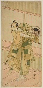 Der Schauspieler Ichikawa Yaozo II als Ashikaga Motouji verkleidet als Katagiri Yashichi im Stück Oyoroi Ebido Shinozuka, aufgeführt im Nakamura-Theater im elften Monat, 1772 von Katsukawa Shunsho