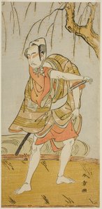Der Schauspieler Ichikawa Yaozo II als Hiranoya Tokubei (?) im Stück Wada Sakamori Eiga Kagami (?), aufgeführt im Nakamura Theater (?) im dritten Monat, 1773 (?)